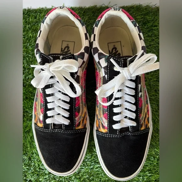 Vans Old Skool Leopard Print, Checked, and Rose True White-Size: 9(M) 10.5(W) - Picture 3 of 11